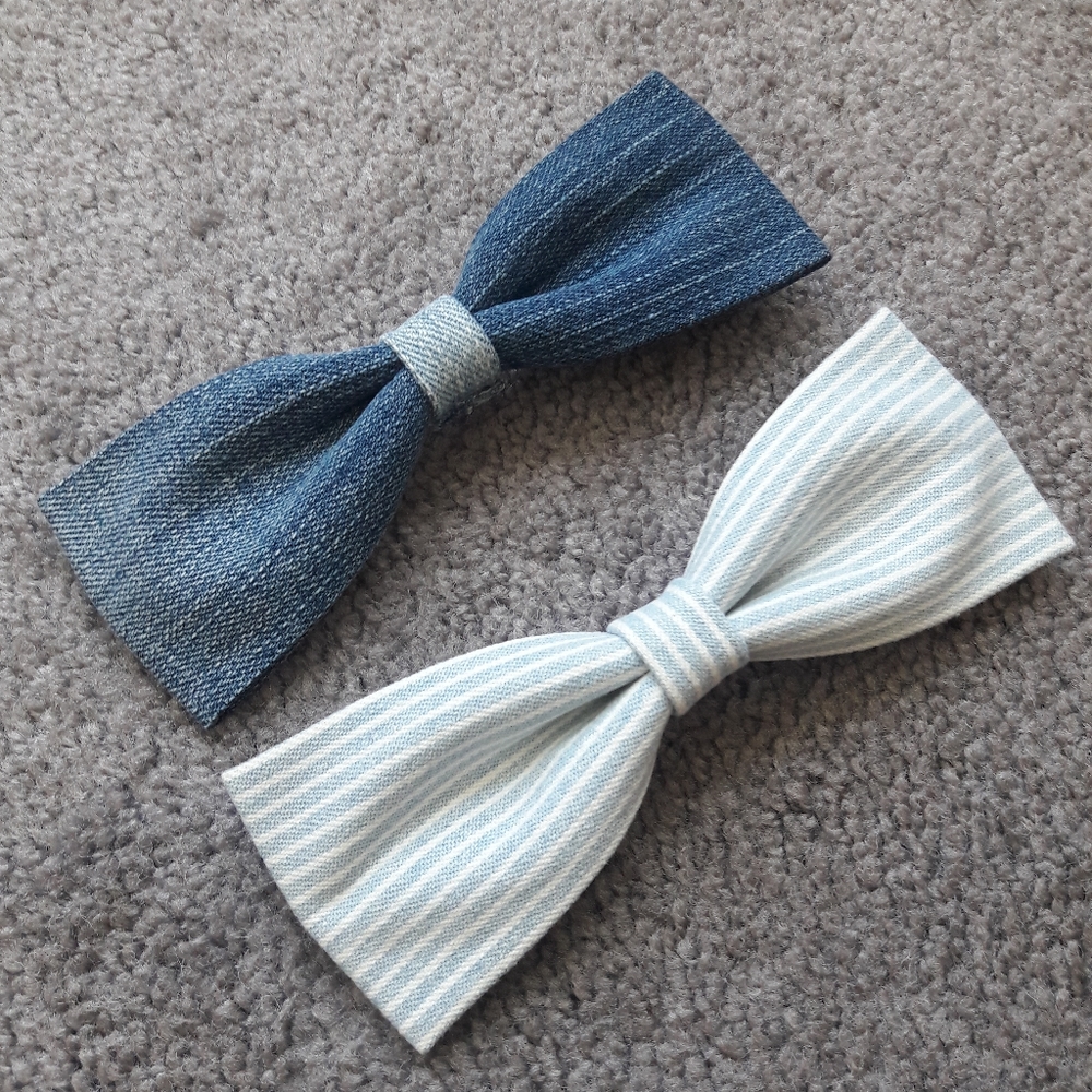 Handmade denim hairbows | hair accessories